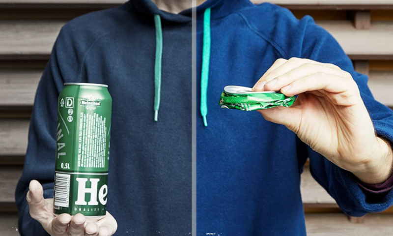 Halve literblik geplet